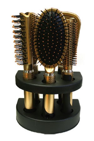Doo-Oh 5pcs Hair Brush Set w/ Stand #0204 Gold