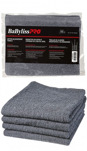 [Babyliss Pro-#BESTOWELCCYUCC]BAB Pro Cotton Bleachiproof Towels-Gray -dz