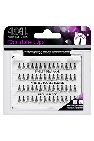 [Ardell-#68291] Double Up Lashes - Knotted Double Flares Medium Black
