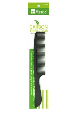 [Miracle #1737] Carbon Fiber 8.5" Small Handle Comb- pc
