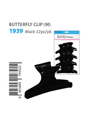 Butterfly Clamp (M) #1939 Black [CL2202/1568] -pk