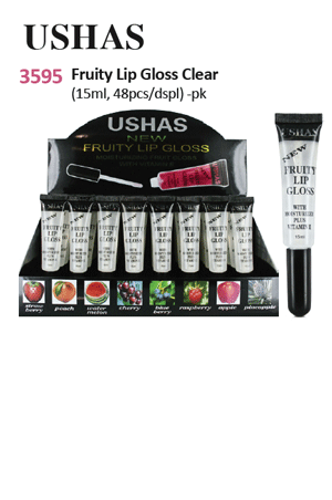 [USHAS #3595] New Fruity Lip Gloss Clear (48pcs/pk) -pk