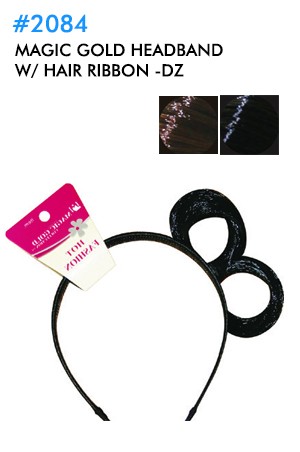 [Magic Gold-#2084] Headband w/ Hair Ribbon -dz
