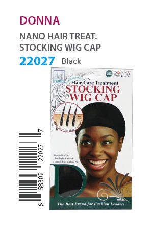 Donna Nano Hair Treat. Stocking Wig Cap #22027 Black - dz