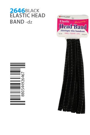 MGC Elastic Head Band #2646 Black -dz