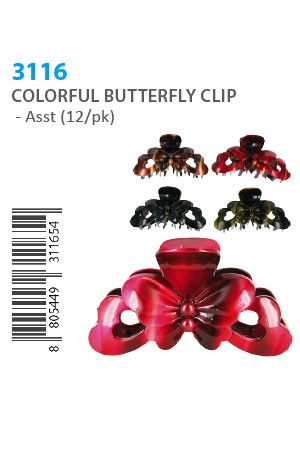 Colorful Butterfly Clip XL #3116 (No.7) -dz