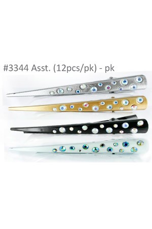 Hair Long Clip 3344 Asst (12pcs/pk)-pk