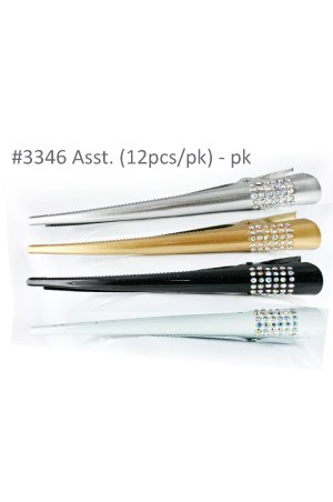 Hair Long Clip 3346 Asst (12pcs/pk)-pk