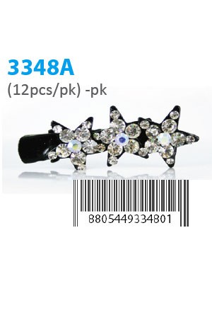 Design Stone Hair Pin Clip (12 pcs/pk) #3348A -pk