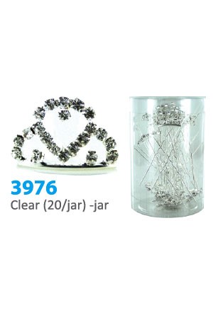 #3976 Clear Stone Hair Pin (20/Jar)