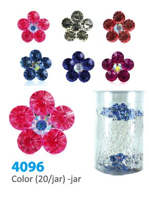 #4096 Color Stone Hair Pin (20/Jar)