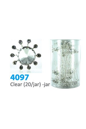 #4097 Clear Stone Hair Pin (20/Jar)