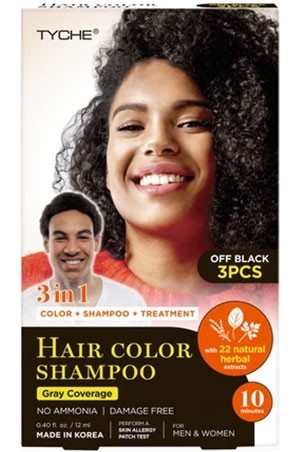 [Nicka K-box#38] Tyche Hair Color Shampoo-Off Black(0.4oz)