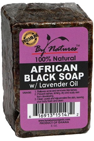 [By Natures-box #31] African Black Soap w/Lavender Oil(6oz)