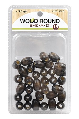 [Magic Collection-#12815BRO] Wood Bead(L)-D.Brown -pc