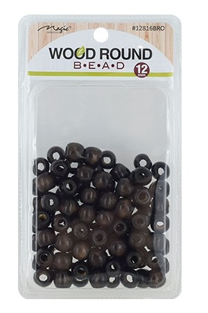 [Magic Collection-#12816BRO] Wood Bead(M)-D.Brown-pc