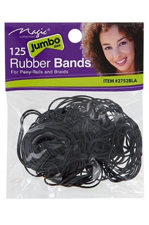 [#2752BLA] Magic Rubber Band -125 Jumbo Black -dz