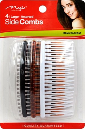 [Magic Collection #7612AST] Side Comb 4" (4pc/cd)-dz