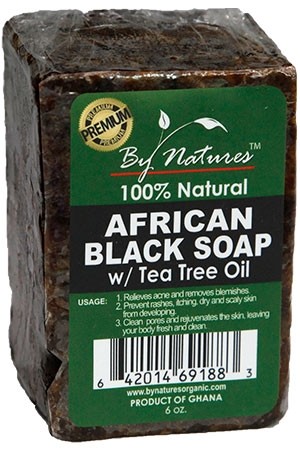 [By Natures-box #35]  African Black Soap w/Tea Tree Oil(6oz)