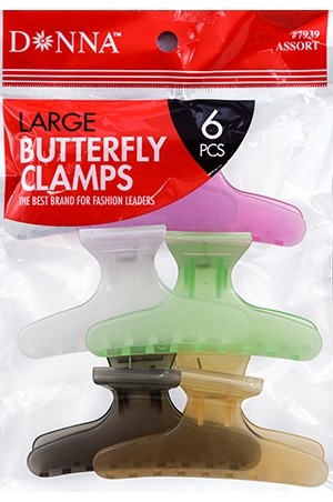[#7939] Donna Butterfly Clamps-LG(6pc) -pk
