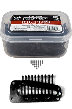 [Donna-#7986] Wig Clip-Large (Black/100pc/jar)-jar