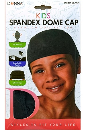[Donna-#11217] Kids Spandex Dome Cap ( Black)-dz