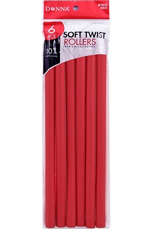 [#7913] Donna Soft Twist Rollers 1/2x10" Red -pk