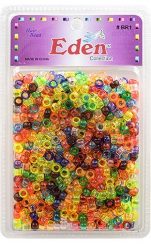 [#BR1CM] Eden XLG Blister Round Bead-Clear/Asst -pk
