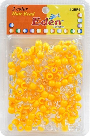 [#2BR9-C/YEL] Eden XLG Blister Med Round Bead-Clear-Yel -pk