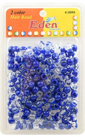 [#2BR9-Clear/Roy] Eden 2 Color X-LG Blister Med Round Bead-pk