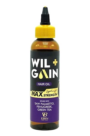 [Ebin-box#130] Wil+Gain MAX Strength Hair Oil Lightweight /Saw Palmetto,Fenugreek, Green Tea (4oz)