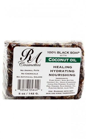 [RA Cosmetics-box#38] 100% Black Soap Bar w/ Coconut (5oz)