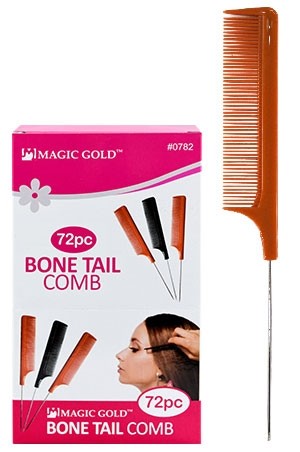 [#0782] Pin Tail Comb -Brown (72pc/box)