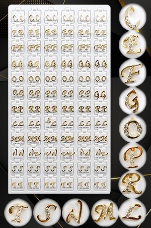 [#99913] Stone Earring 72pair  Gold&Sliver -pk