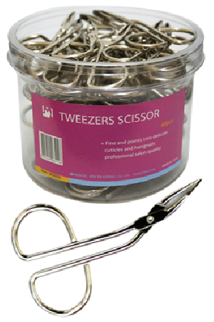 Magic Gold Tweezer Scissors #90651 (60pc/jar)