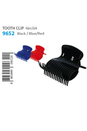 Tooth Clip #9652 Black/Mix -pk