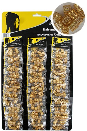 [#CX6104] Gold Hair & Nail Ring Bead -Large (36/pk)