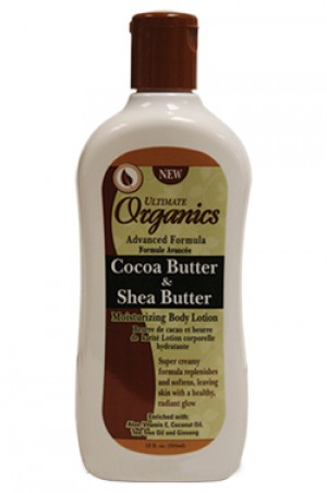 [Africa's Best-box#41] Ultimate Organics Cocoa Butter & Shea Butter Moisturizing Body Lotion (12 oz)
