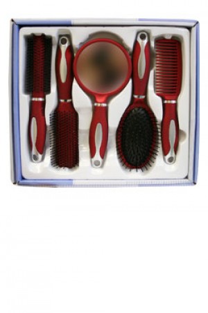 [Doo-Oh] 5pcs Hair Brush Set #0202 Red