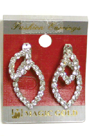 Rhine Stone Earring  - #11(silver) -pc