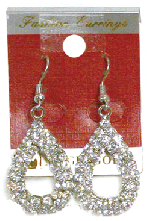 Rhine Stone Earring  - #2(silver) -pc