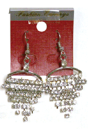 Rhine Stone Earring  - #4(silver) -pc