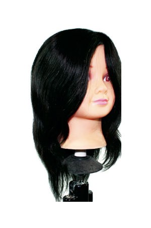 [#M-2030L] Practice Mannequin Human Hair Kiddy Face #Black (18-20")