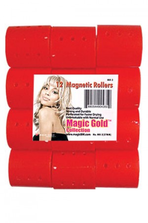 #MR-3 Magnetic Rollers 12pc (37mm/ Red) -pk