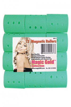#MR-4 Magnetic Rollers 12pc (33mm/ Green) -pk