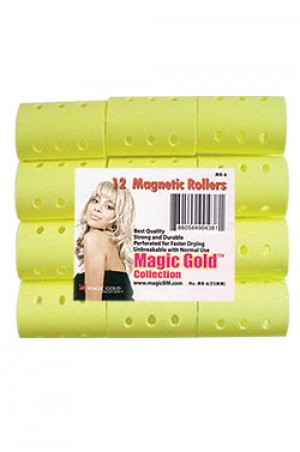 #MR-6 Magnetic Rollers 12pc (25mm/ Yellow) -pk