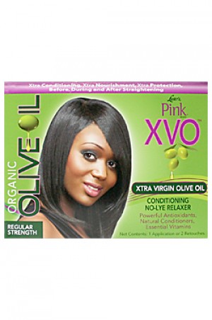 [Pink-box#44]  XVO Olive Oil Relaxer Kit - Regular [1App]