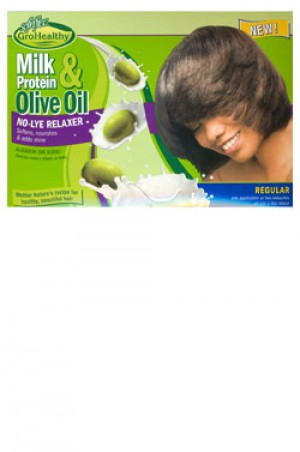 [Sofn'free-box#23] GroHealthy Milk Protein & Olive Oil No-Lye Relaxer- Regular (Single Application)