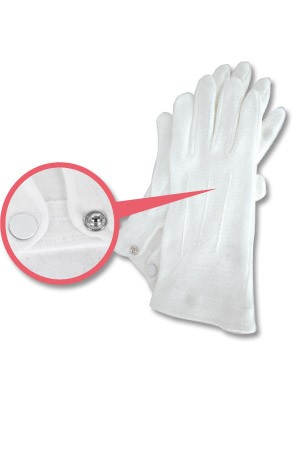 Tara Cotton Gloves with button closure [ #ZG6661 ]
