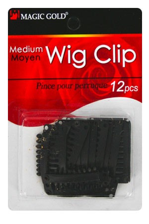 [Magic Gold] Wig Clip -Medium (12pcs/pk) -Card